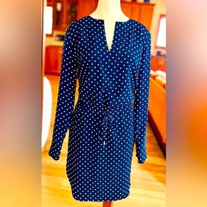 RALPH LAUREN SIZE 2–EUC, Elegant Navy Polka Dot Dress
